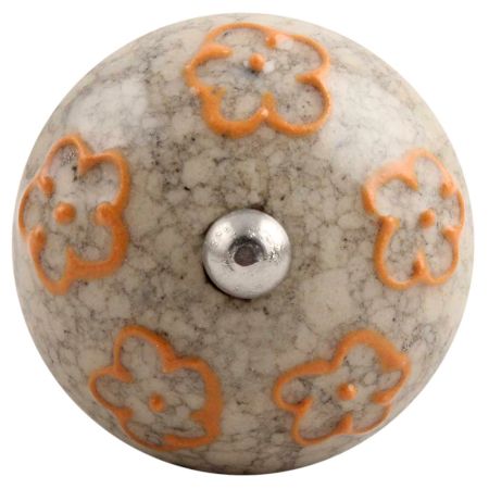 Mustard Floral Crackle Ceramic Wine Stopper